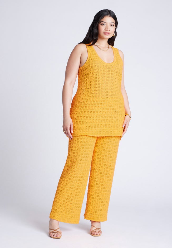 Racer Sweater Top With Scalloping image number null