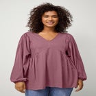 V-Neck Tunic with Diagonal Empire Seam image number null