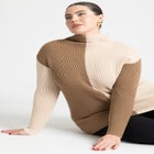 Mock Neck Colorblock Sweater image number null