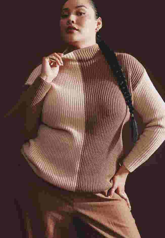 Mock Neck Colorblock Sweater image number 4