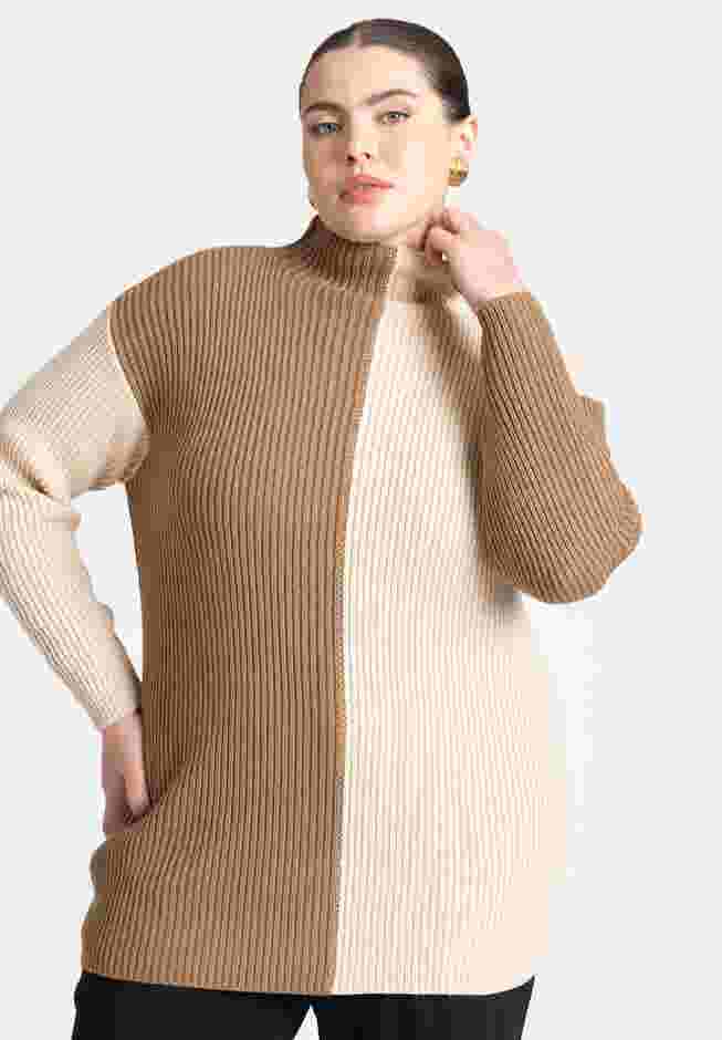 Mock Neck Colorblock Sweater image number 0