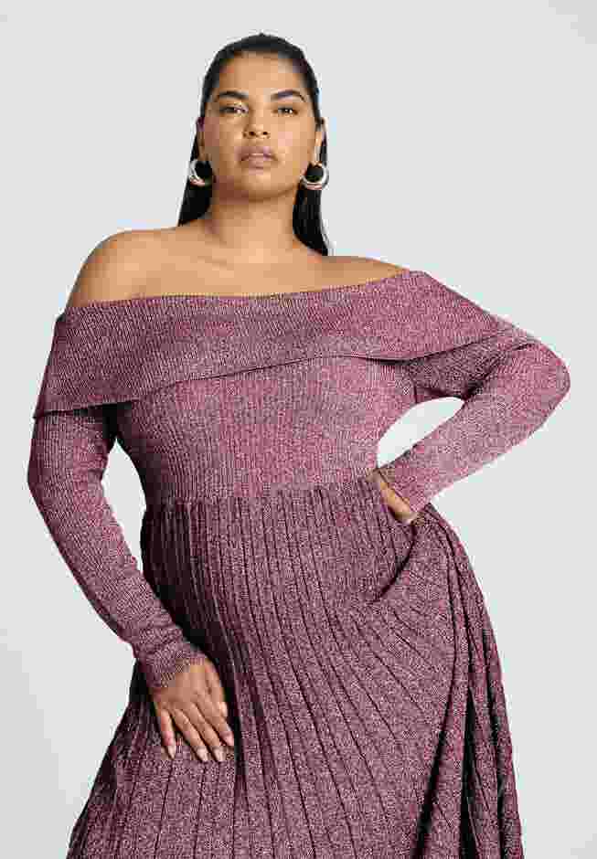 Lurex Off Shoulder Dress image number 2