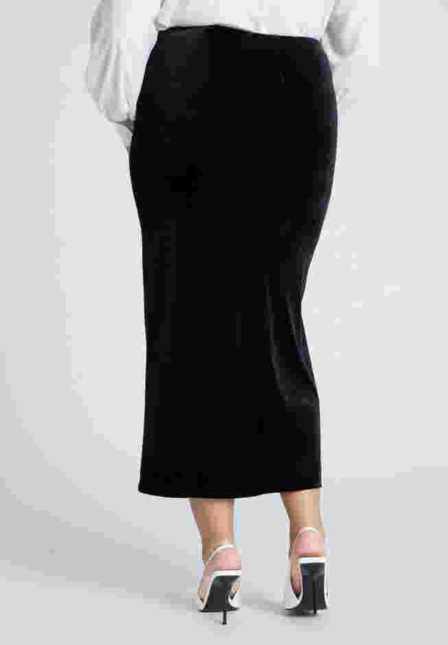 Velvet Maxi Skirt With Slit image number 2