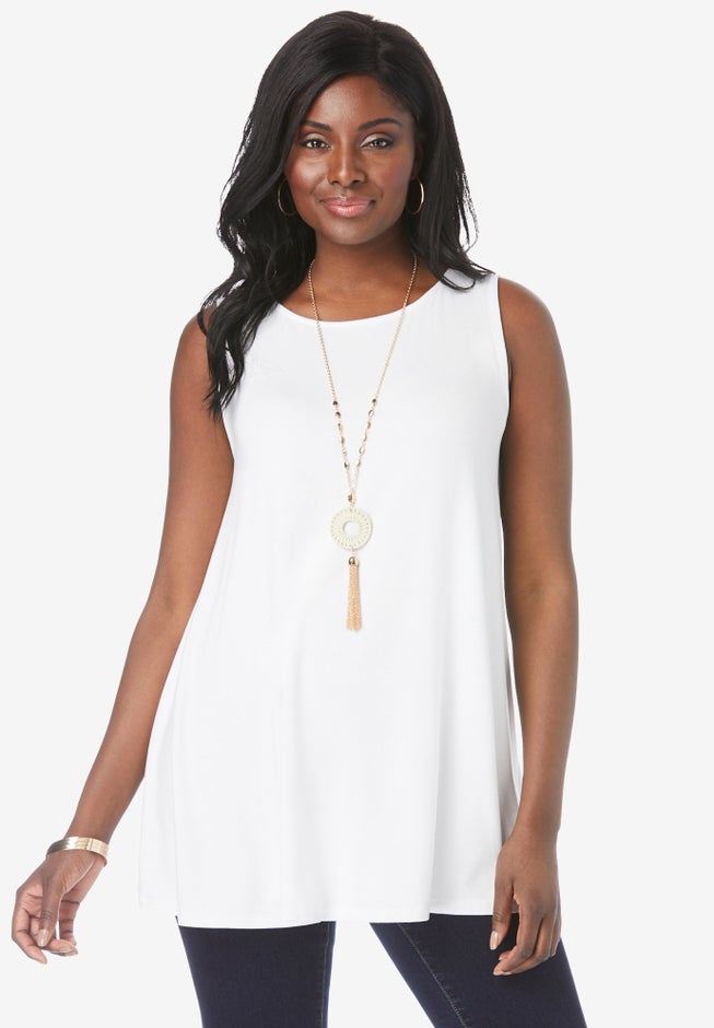 Stretch Knit Sleeveless Swing Tunic image number 0