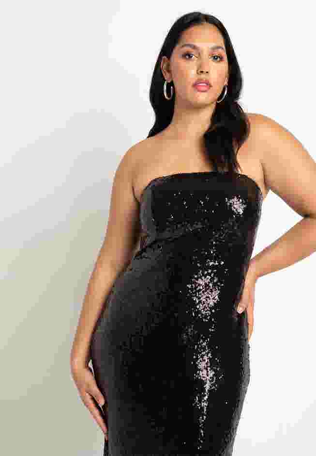 Sequin Gown with Slit image number 1