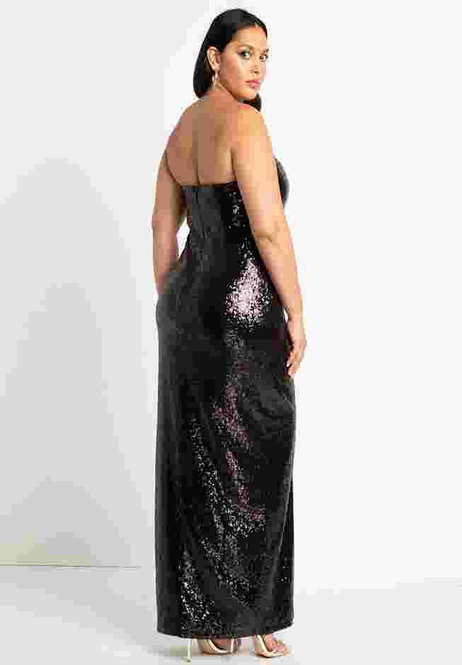 Sequin Gown with Slit image number 2