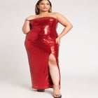 Sequin Gown with Slit image number null