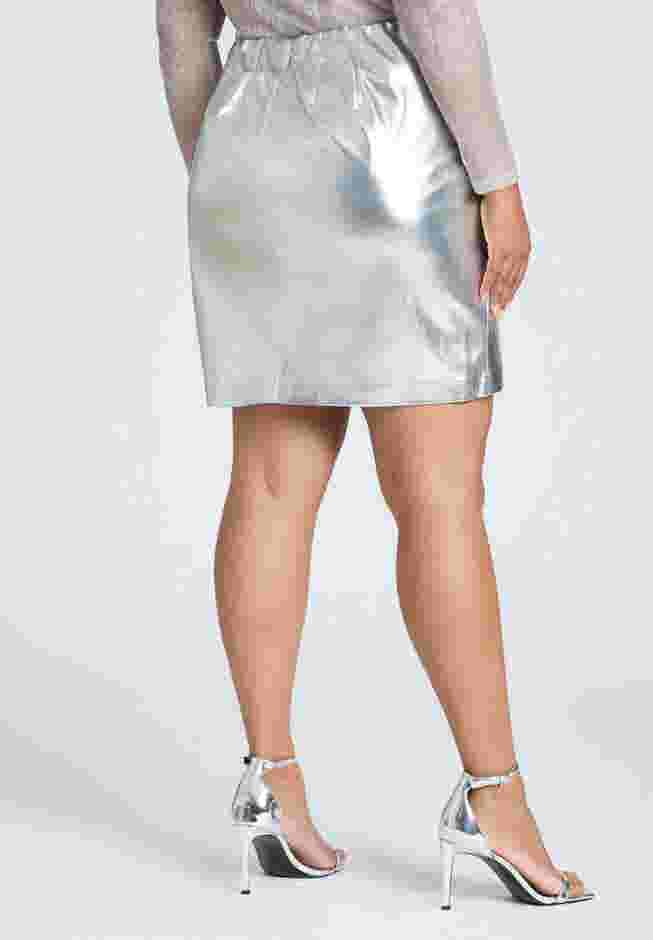 Metallic Faux Leather Skirt image number 2