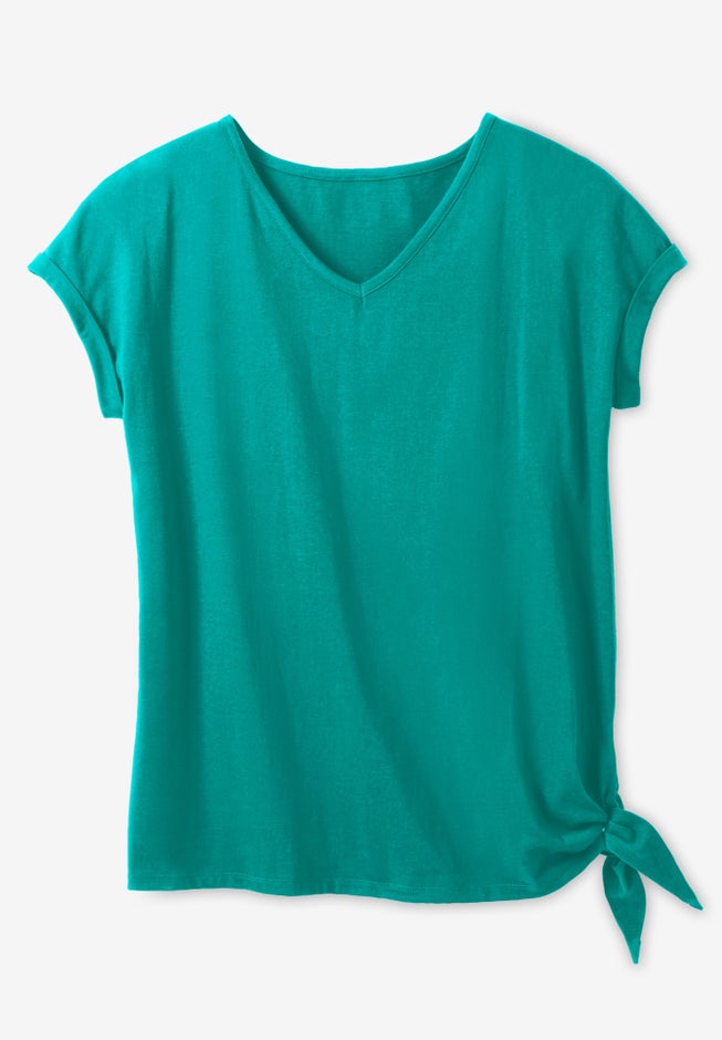 SIDE TIE KNIT TEE image number 4