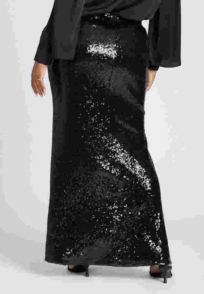Dramatic Maxi Sequin Skirt With Slit image number 2