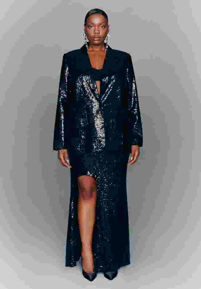 Dramatic Maxi Sequin Skirt With Slit image number 3