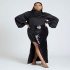 Dramatic Maxi Sequin Skirt With Slit image number null