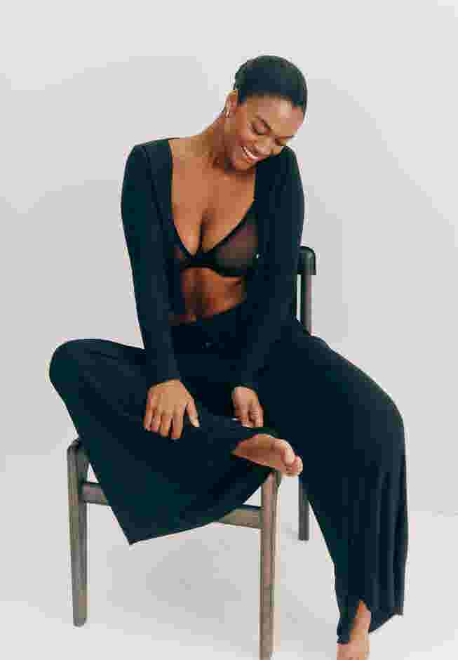 The Lounge Pant - Modal Silk Rib image number 3