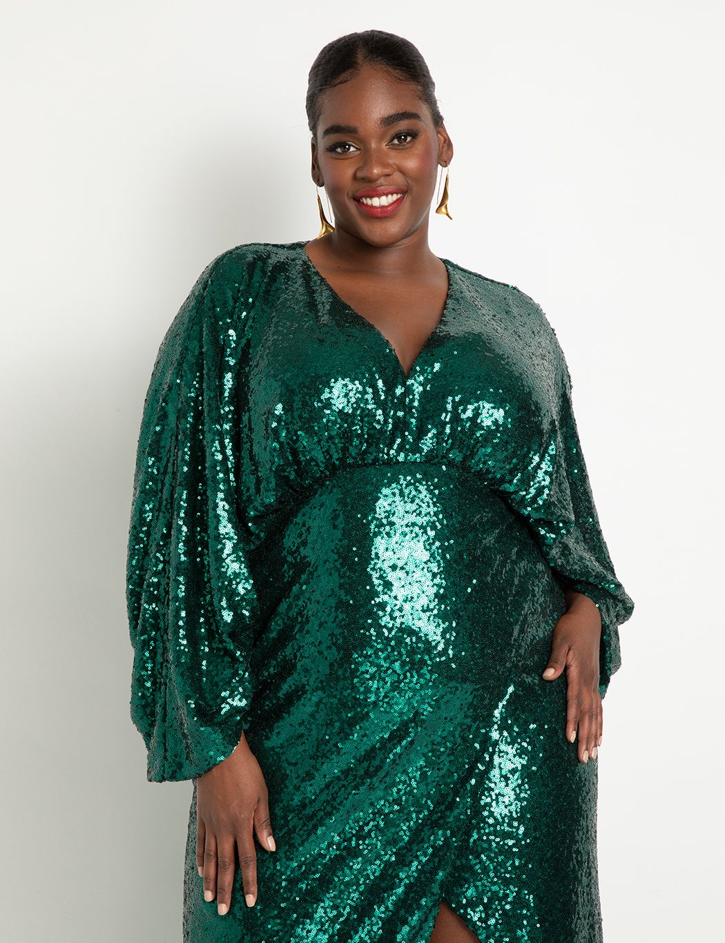 Dolman Sleeve Sequin Dress image number 1