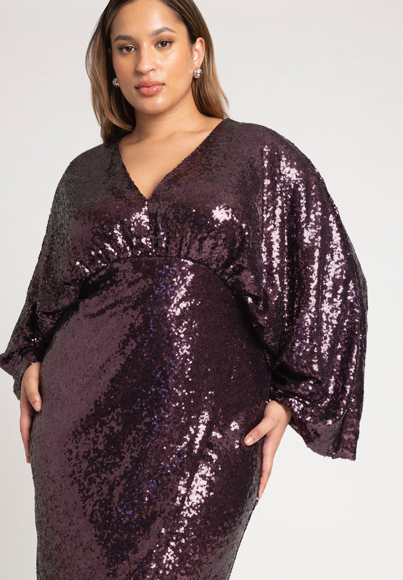 Dolman Sleeve Sequin Dress image number 3