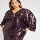 Dolman Sleeve Sequin Dress image number null