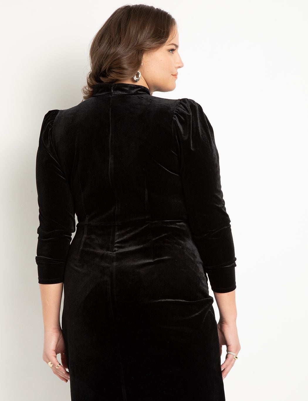 Velvet Mini Dress with Wrap Skirt image number 2