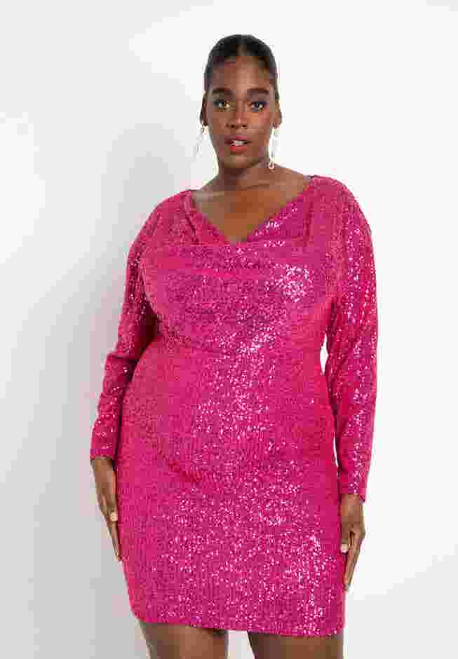 Mini Cowl Sequin Dress image number 1
