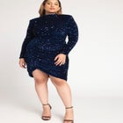 Ruched Sequin Dress image number null