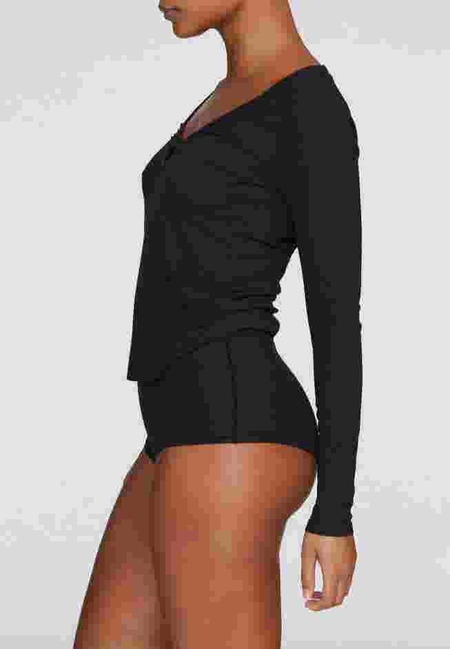The Button Long Sleeve - Modal Silk Rib image number 2