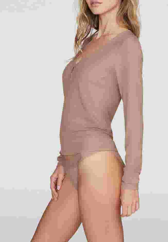 The Button Long Sleeve - Modal Silk Rib image number 2