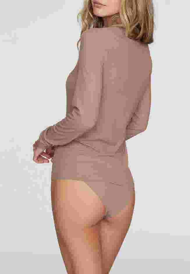 The Button Long Sleeve - Modal Silk Rib image number 3