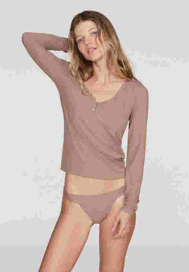 The Button Long Sleeve - Modal Silk Rib image number 0