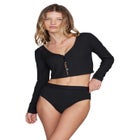 The Cropped Cardigan - Modal Silk Rib image number null