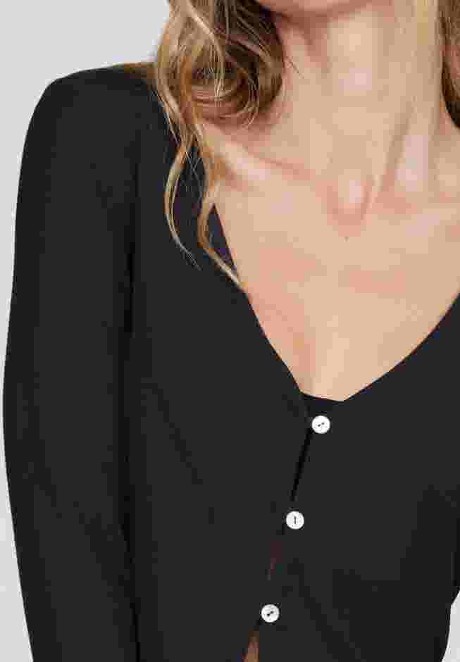 The Cropped Cardigan - Modal Silk Rib image number 4