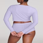 The Cropped Cardigan - Modal Silk Rib image number null