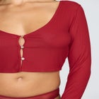 The Cropped Cardigan - Modal Silk Rib image number null