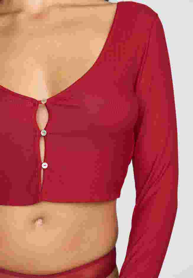 The Cropped Cardigan - Modal Silk Rib image number 3