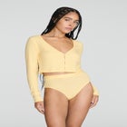 The Cropped Cardigan - Modal Silk Rib image number null