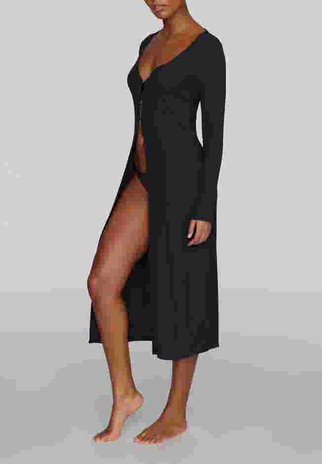 The Long Button Cardigan - Modal Silk Rib image number 2