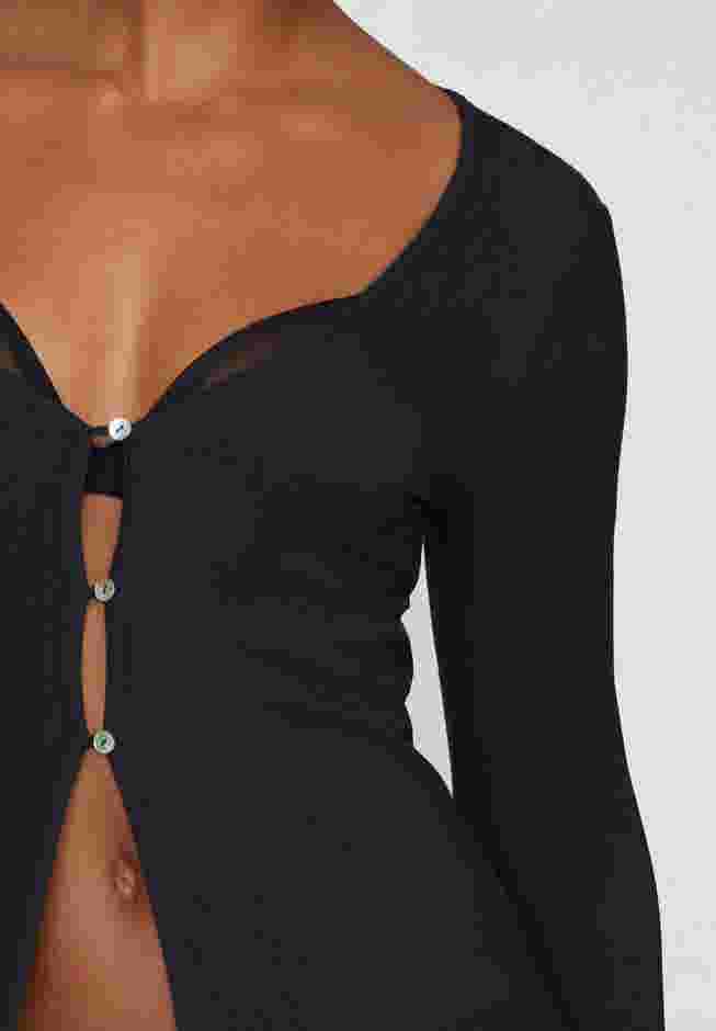 The Long Button Cardigan - Modal Silk Rib image number 4