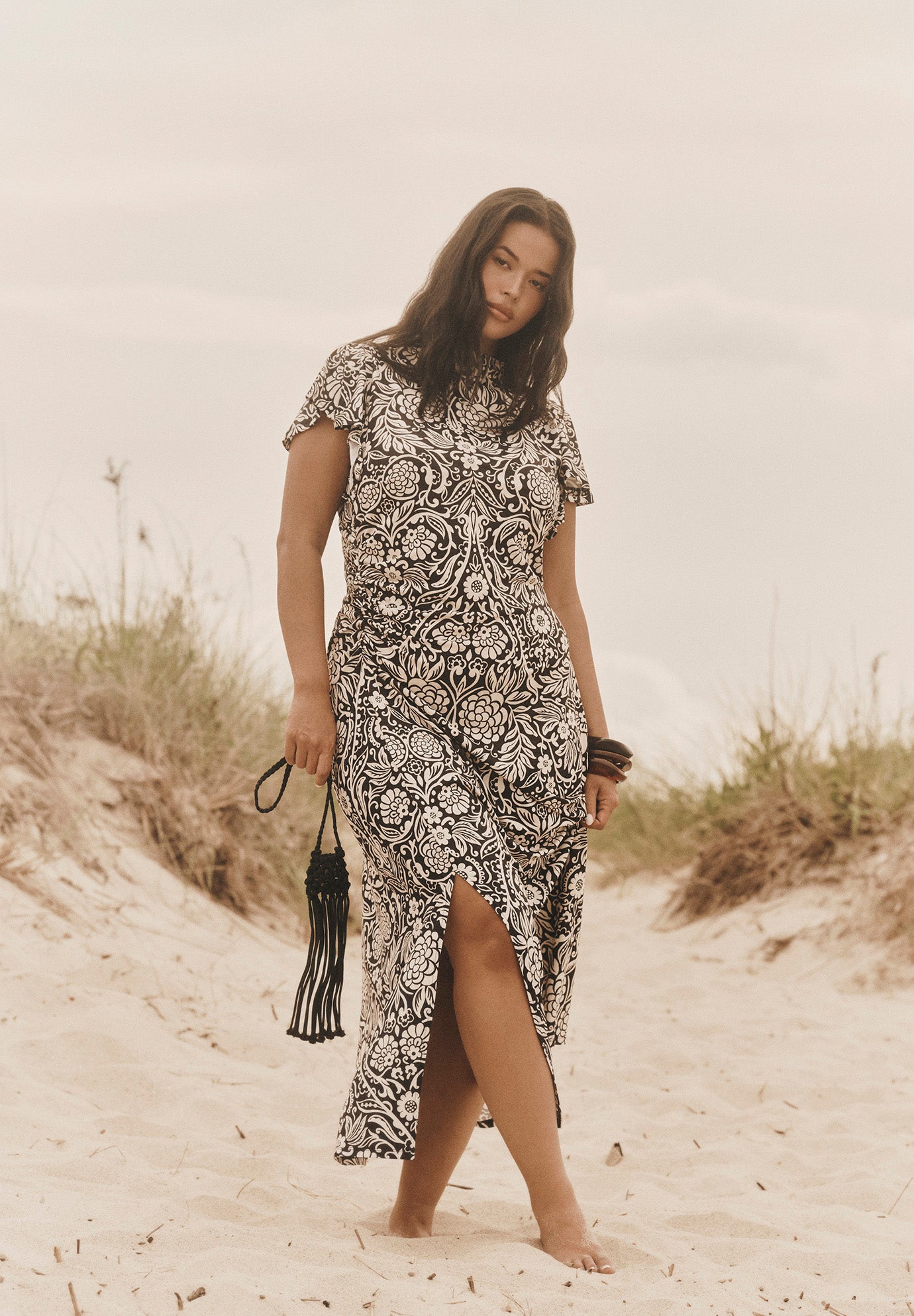 Gathered Front Midi Dress image number 4