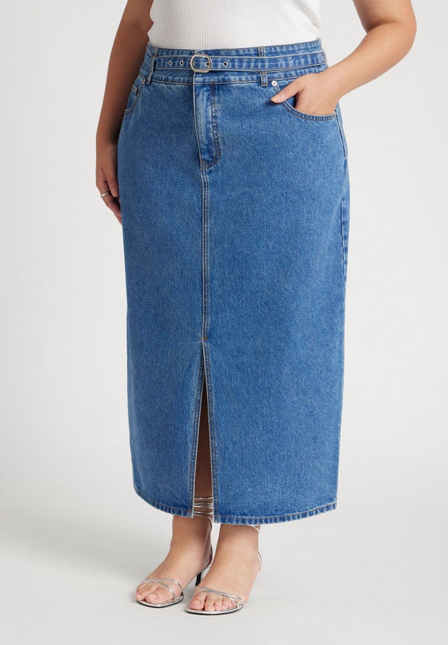 Denim Midi Skirt image number 1