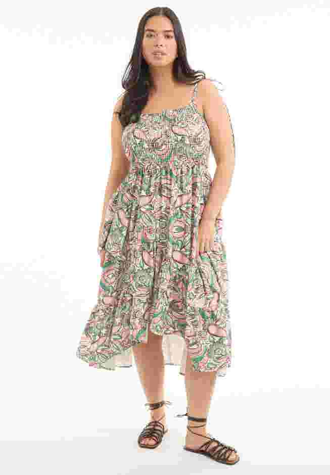 Tiered Smocked Midi Dress image number 0