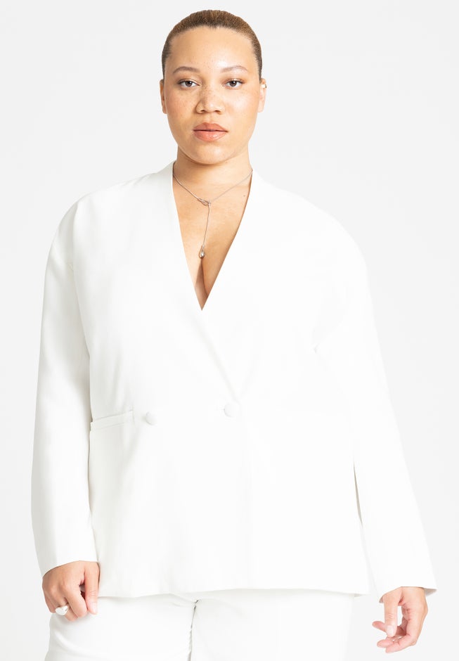 Clean Relaxed Double Breasted Blazer image number 0