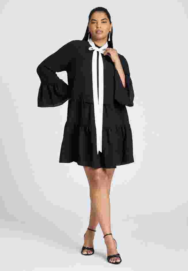 Bow Tie Tiered Mini Dress image number 0
