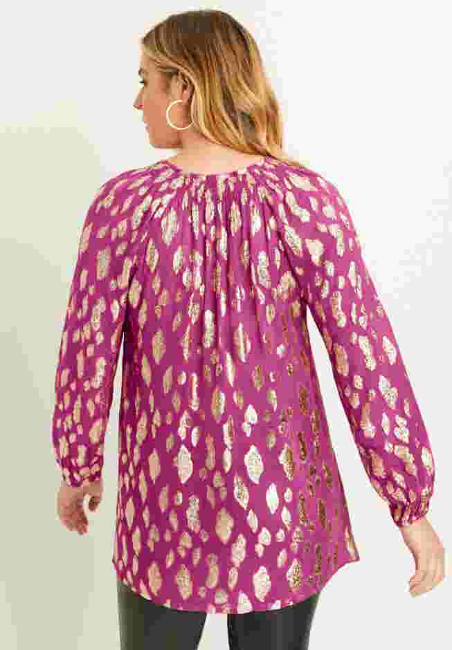 Metallic Print Blouse image number 1