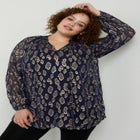 Metallic Print Blouse image number null