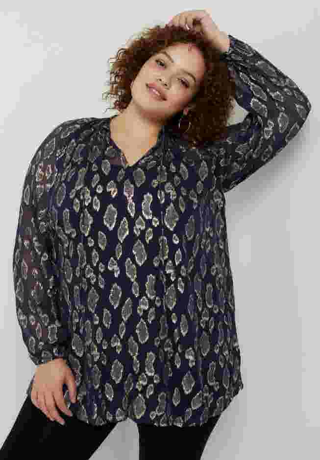Metallic Print Blouse image number 0
