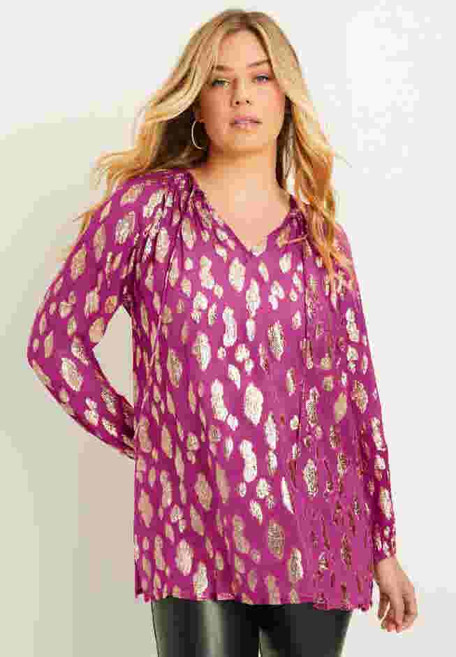 Metallic Print Blouse image number 0