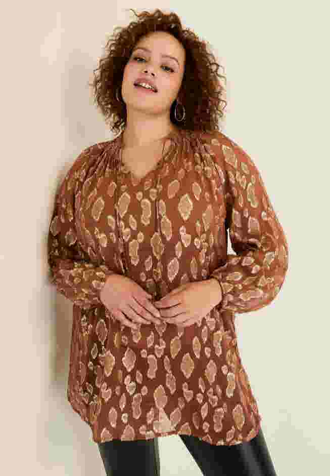 Metallic Print Blouse image number 0