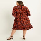 Printed Gauze Shirtdress image number null