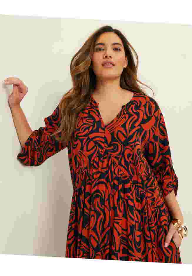 Printed Gauze Shirtdress image number 3