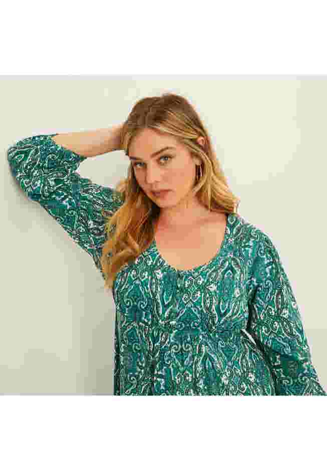 Puff-Sleeve Shirtdress image number 3
