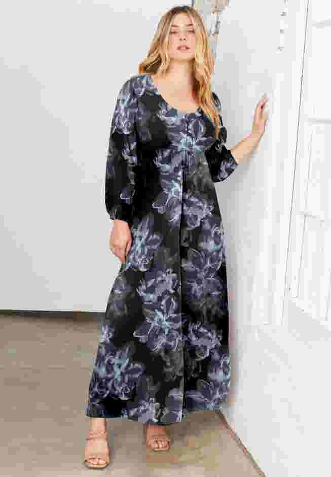 Puff-Sleeve Shirtdress image number 0