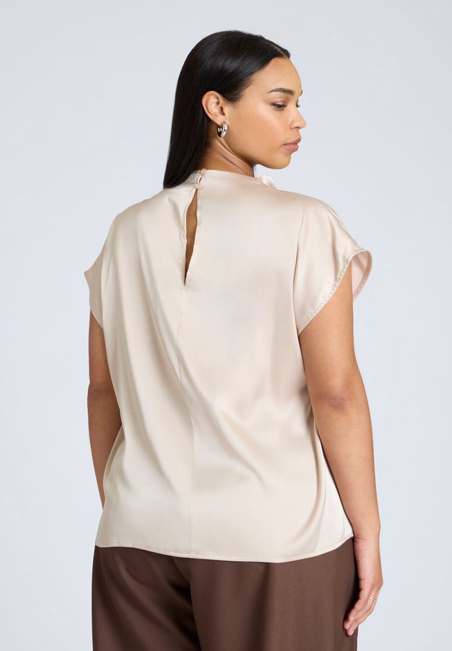Pleat Detail Satin Shirt image number 1